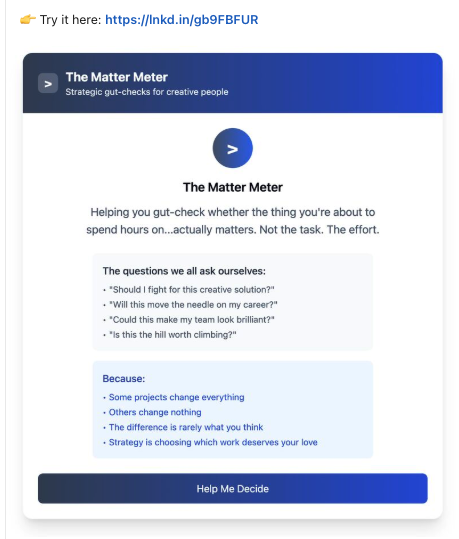 Matter Meter interface